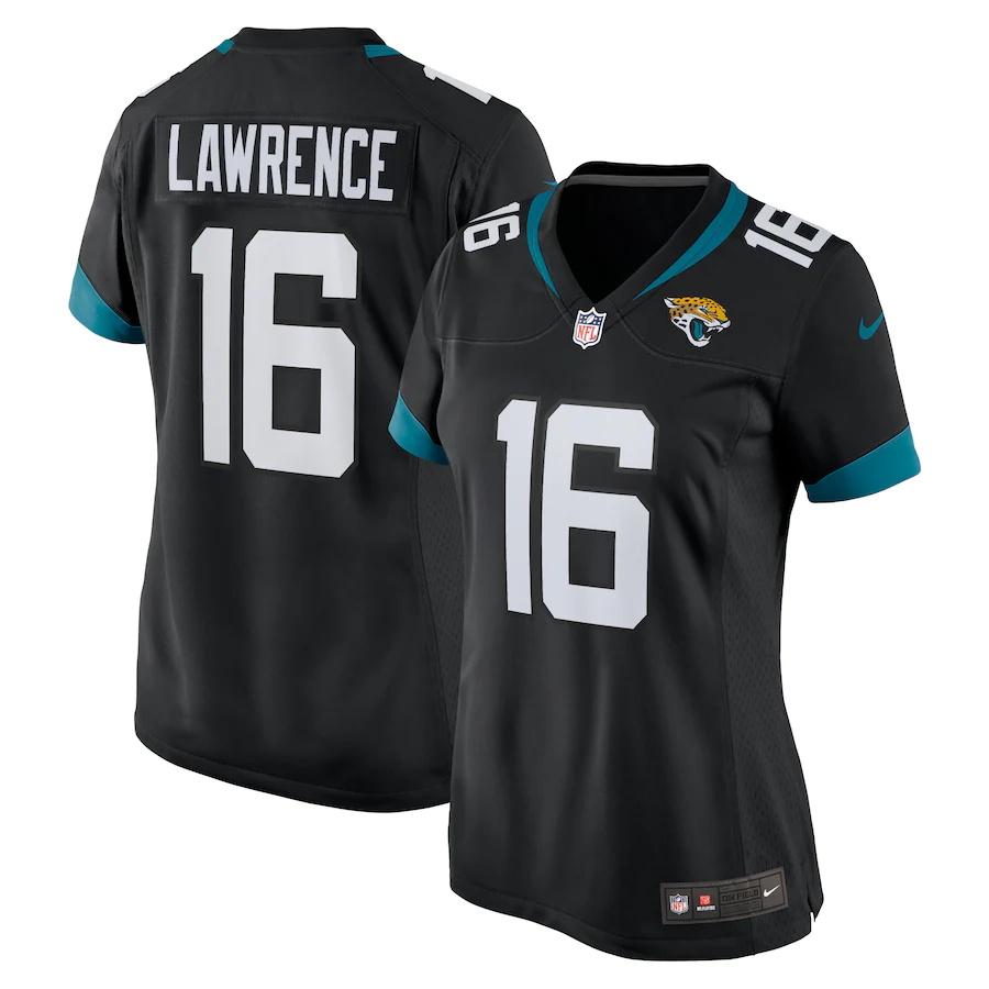 Custom Womens Jacksonville Jaguars #16 Trevor Lawrence Nike Black 2021 NFL Draft First Round Pick Alternate Game Player Jersey->jacksonville jaguars->NFL Jersey